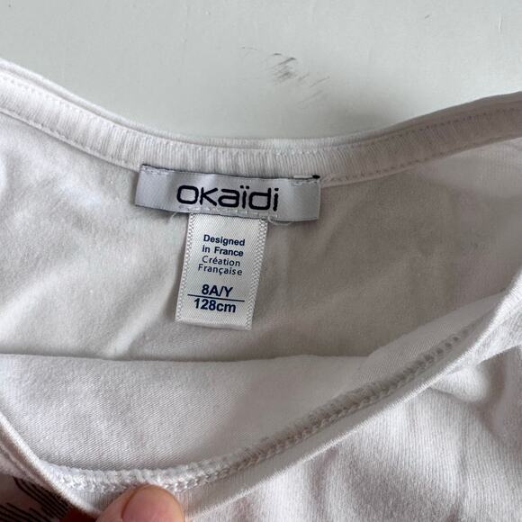 Okaidi White Dragonfly Long Sleeve T-Shirt - Size 8 - Picture 2 of 3